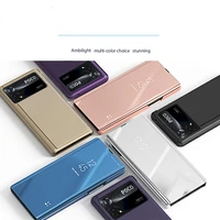 smart mirror flip case for xiaomi poco x4 pro 5g m4 pro 4gx3 nfcm3m3 pro standing holding shockproof leather case