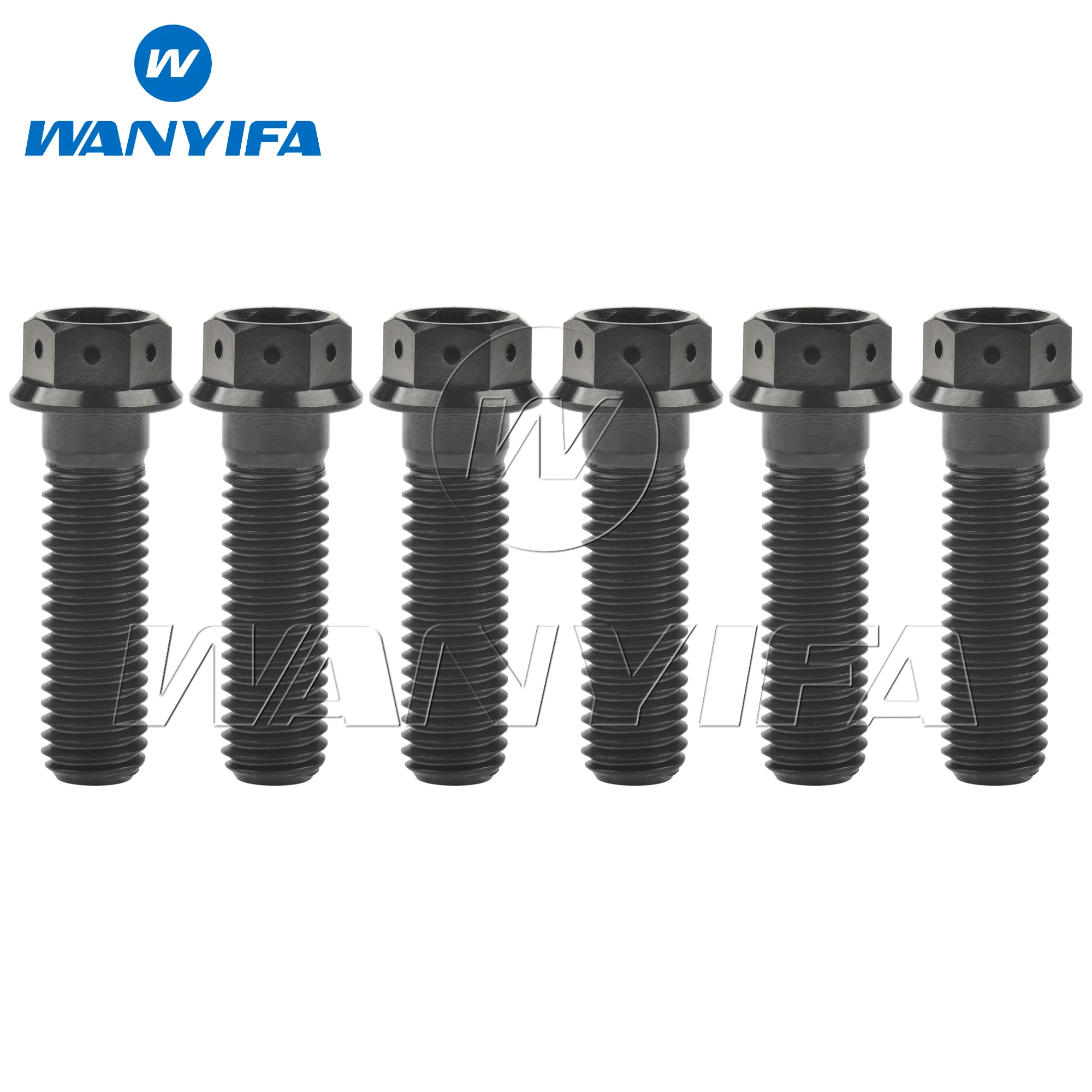 Титановый болт Wanyifa 6 шт. M6/M8x10 15 20 25 30 35 40 45 50 55 60 75 мм с отверстиями, винты с шестигранной головкой для мотоцикла