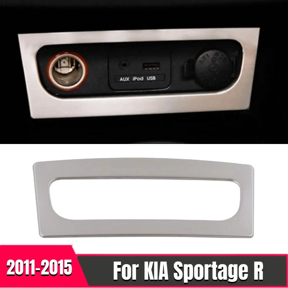 

1 PCS Car cigarette lighter panel stainless steel decoration sequins For Kia Sportage R 2011 2012 2013 2014 2015 Accessories