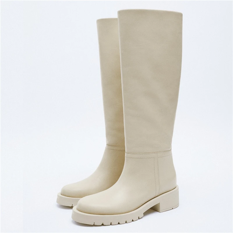 FEDONAS/2022 ZA Ins Лидер продаж Женские сапоги до колена из натуральной кожи на высоком