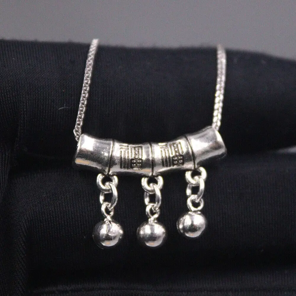 

Real 925 Sterling Silver Bamboo Tube With Ball Charm Pendant 26x6mm Wholesale