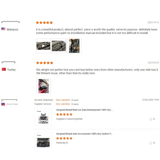 Airspeed бренд автомобильные запчасти 100% сухое углеродное волокно холодный воздух