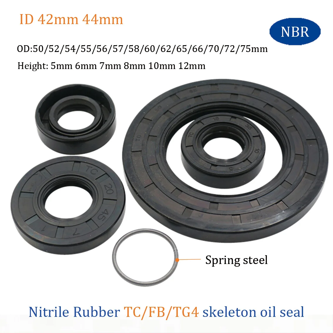 

1 шт. ID 42/44 мм NBR сальник TC-42/44*50/52/54/55/56/57/58/60/62-75*5-12 мм нитриловый резиновый вал с двойной кромкой сальники