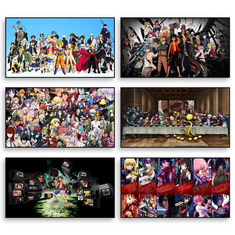 

Japanese Anime Dragon Ball Attack on Giant One Piece Canvas Painting Anime Character Poster Picture Home Bedroom Decoration Mura