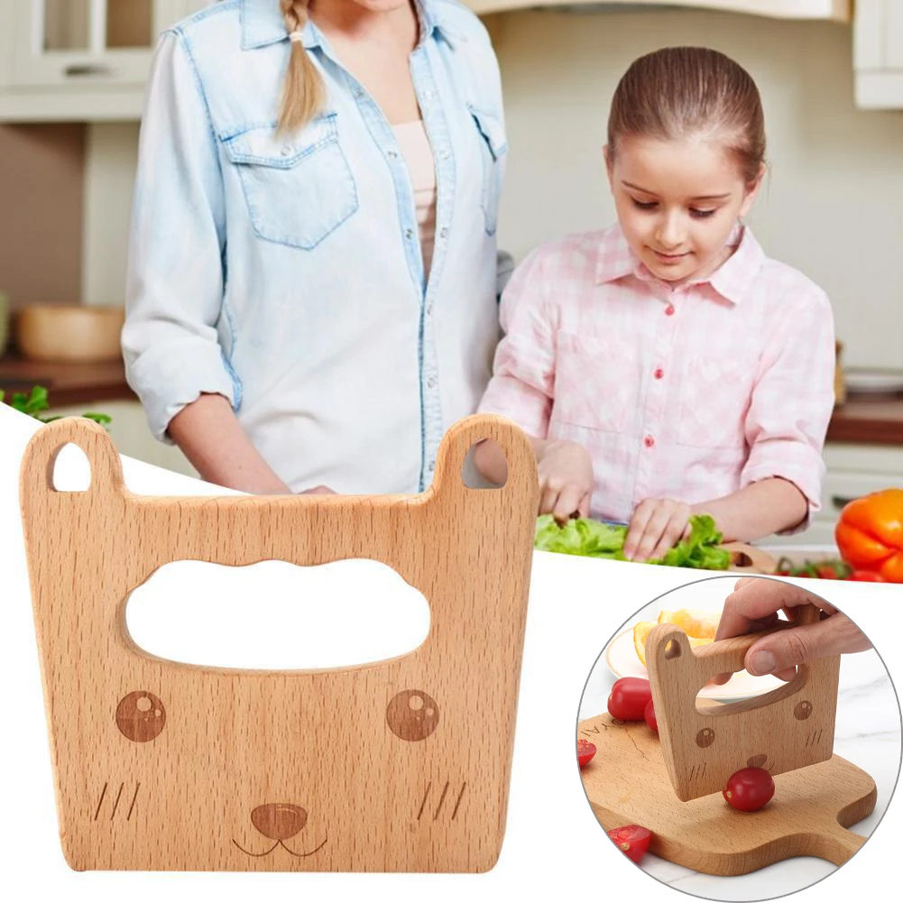 

Wooden Knife Kids Cooking Toys Cute Fish Safe Knives Cutting Fruit Vegetable Chopper Kitchen Toy Baby Montessori Education Tools