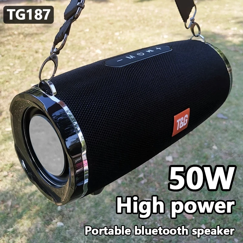 

TG187 50W Bluetooth Speaker High Power Waterproof Portable Column For PC Computer Speakers Subwoofer Boom Box Music Center FM TF