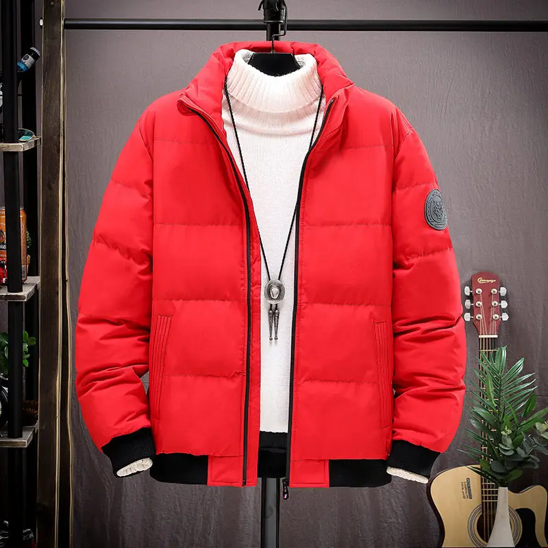 Cotton coat men's new winter thickened coat cotton jacket fashion brand autumn and winter hooded short work clothes bread down c