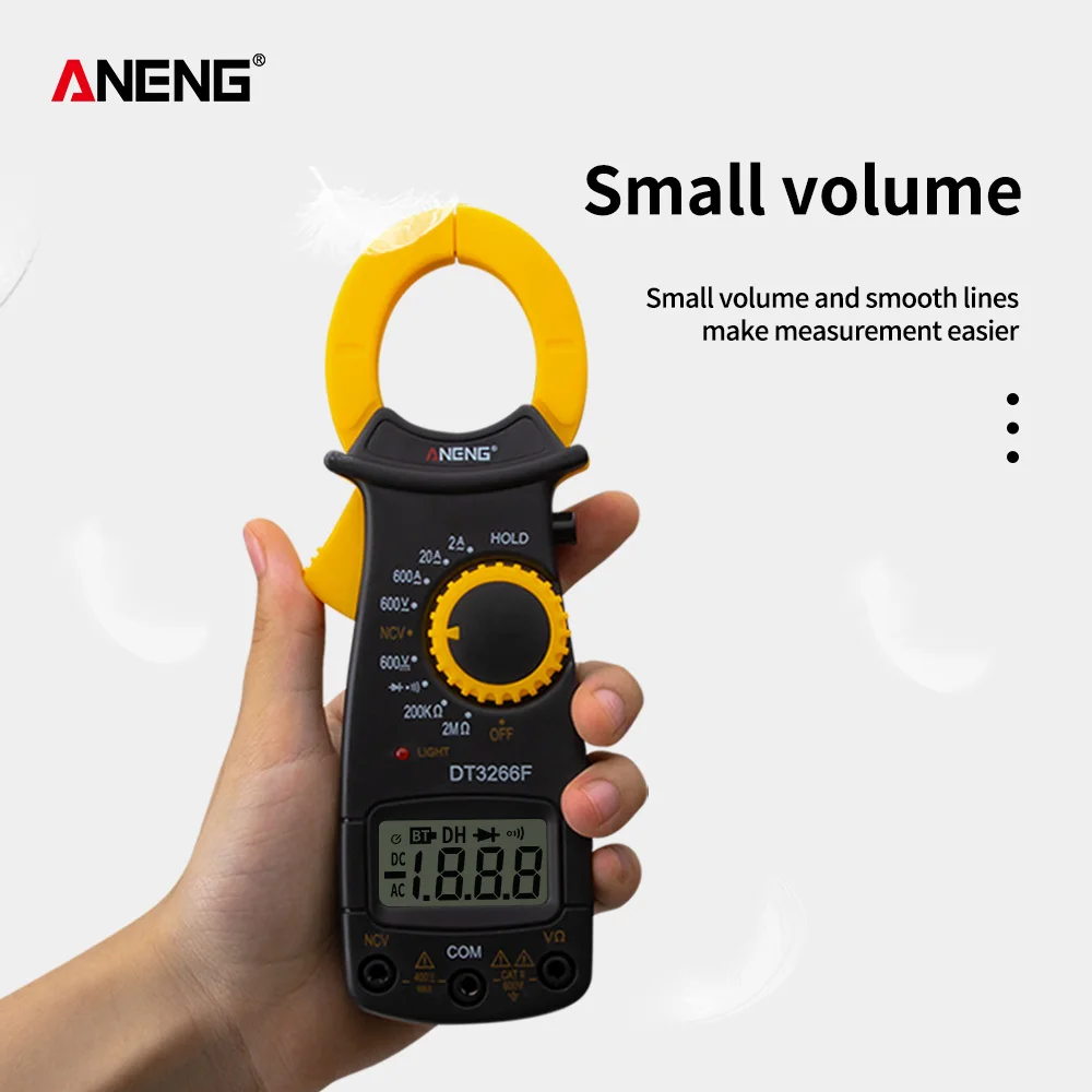 

DT3266F Digital Multimeter Ampere Electrical Clamp Meter Voltmeter Ammeter AC/DC Voltage NCV Resistance Diode Tester with Buzzer