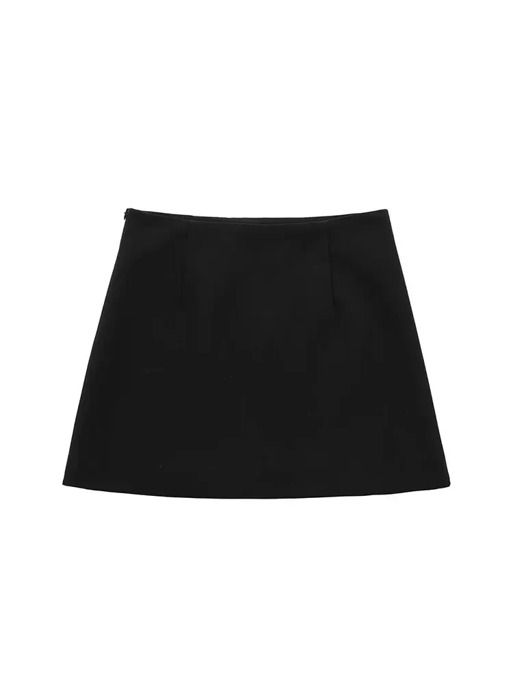 Женская юбка на пуговицах Nlzgmsj TRAF 2024 простая легкая офисная мини-юбка
