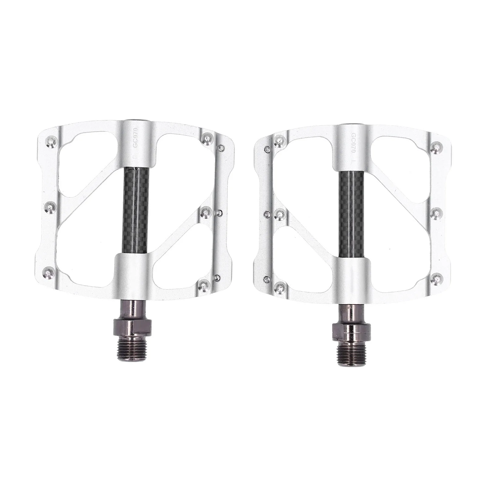 

GUB 1 Pair Mountain Bike Pedals Road Bicycle 3 Bearings Pedals with Anti‑Slip NailsTitanium