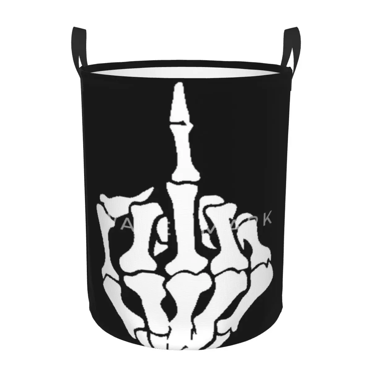 

Skeleton Middle Finger Circular hamper,Storage Basket With Two handles living roomsStorage of clothes