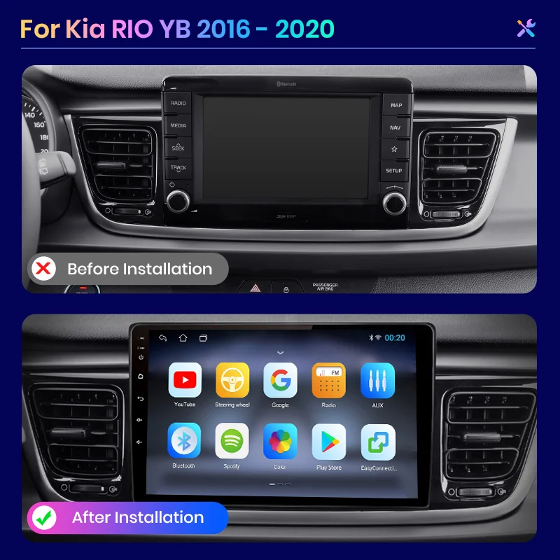 Автомагнитола AWESAFE 2 din Android для Kia RIO YB KX Cross 2016 - 2020 |
