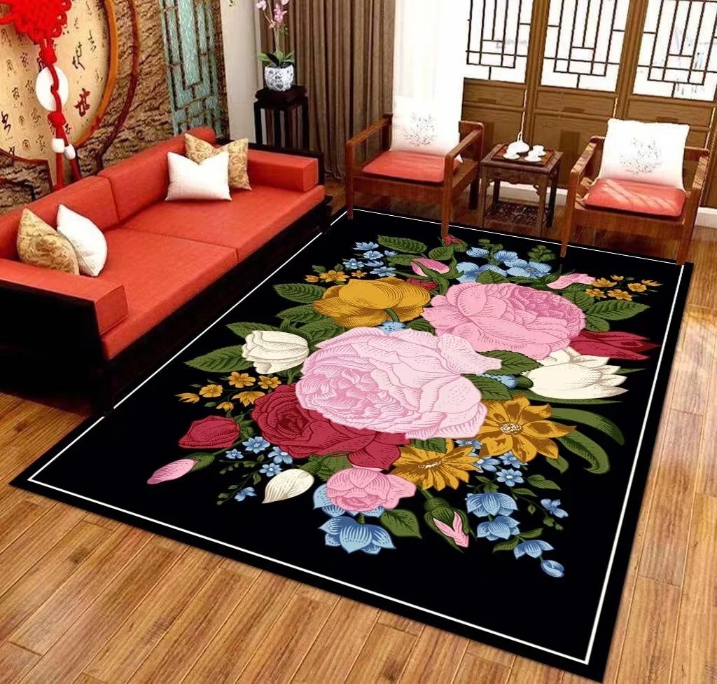 

New Chinese Classical European Style Living Room Bedroom Household Coffee Table Sofa and Carpet Entrance Non-Slip