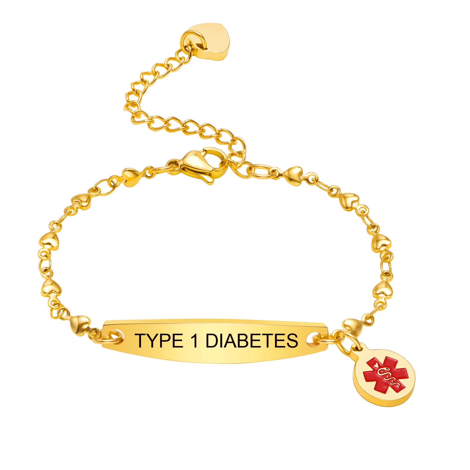 

Customized Medical Alert ID Tag Bracelet for Women,personalzied Stainless Steel Adjustable Chain Emergency Jewelry