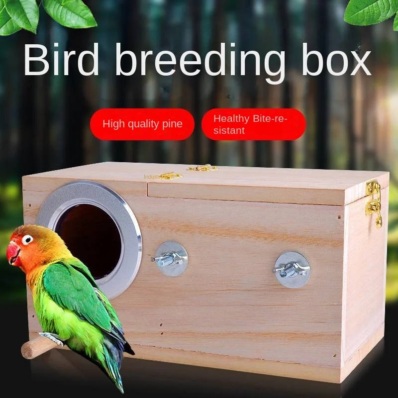 

Pet Bird House Parakeet Nest Box Bird House Budgie Wood Breeding Box For Lovebirds Parrotlets Mating Box