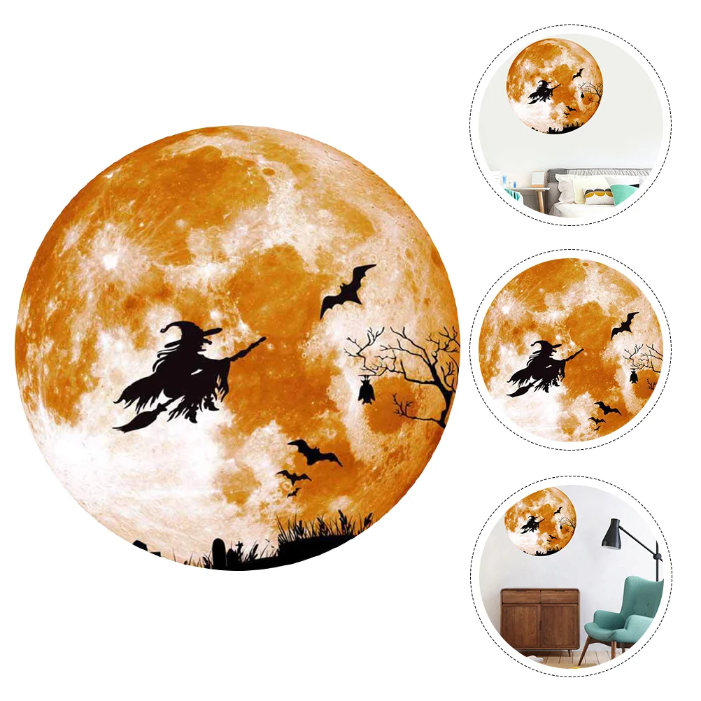 

Sticker Stickers Moonwolf Wall Window Decals Witch Bat Pattern Glow Fluorescent Horror