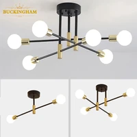 modern led chandelier lighting simple nordic minimalist style lamps gold frame aluminum dropshipping e27 edison light lustres