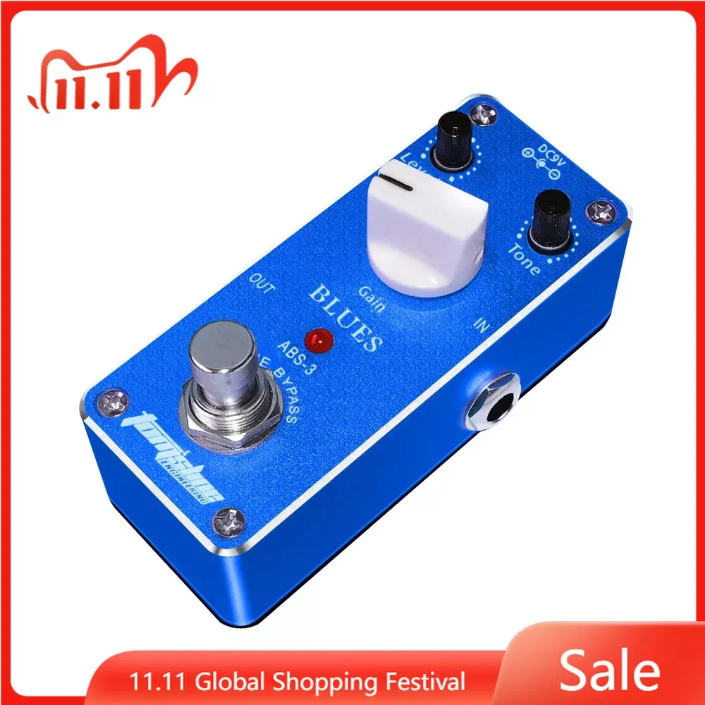 

AROMA Guitar Effect Pedal ABS-3 Aluminum Alloy Mini Analogue Blues Electric Distortion Guitar Pedal EffectHousing True Bypass