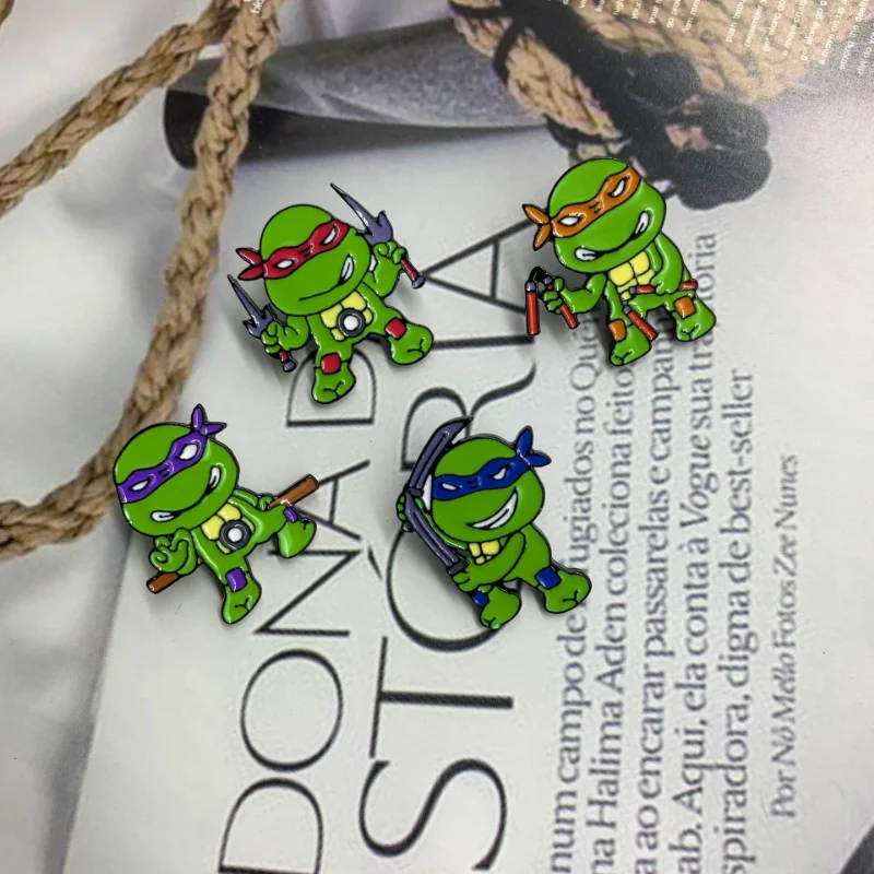 

Teenage Mutant Ninja Turtles Anime Metal Enamel Brooch Lapel Pin Cartoon Badge on Backpack Cloth Decoration Jewelry Accessories