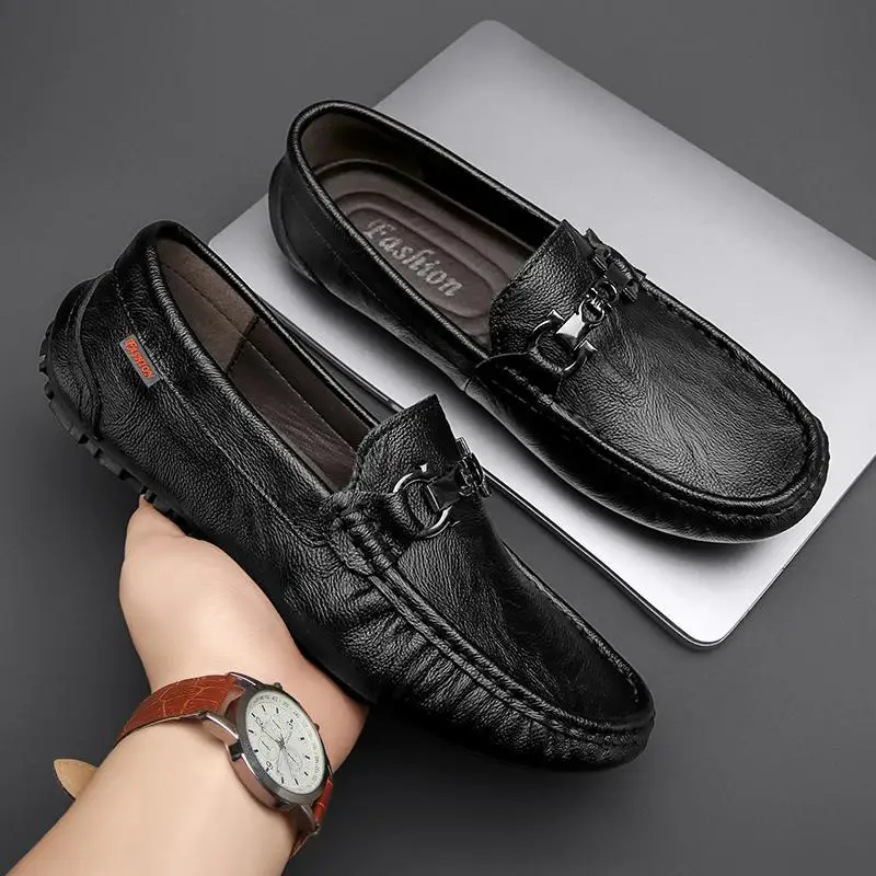 

Fashion Brand Tods Men's Shoes 2023 New High-End Big Brand Fashion Casual Leather Shoes Men's Leather Printing One Pedal Shoes