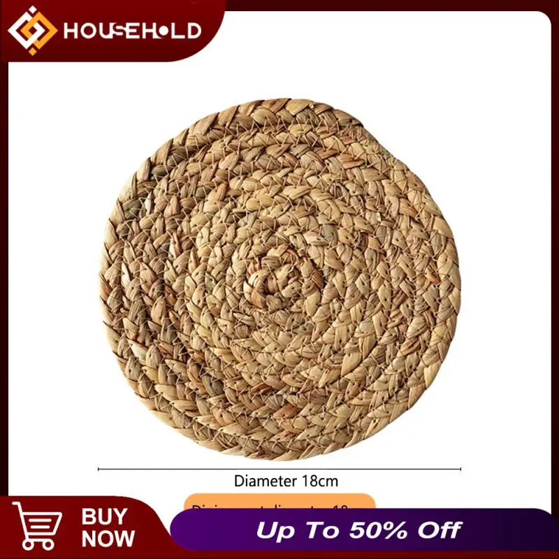 

Non Slip Coaster Natural Round Cane Placemat 11cm 18cm 30cm 36cm 30*40cm Woven Dining Mat High Quality Table Mat Handmade Home