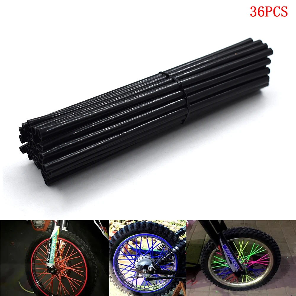 

36pcs 17cm/Pack Color Universal motorcycle Motocross Rim Spoke Wrap Holster For YAMAHA MT-01 MT-03 MT-07 MT-09 FZ-07 FZ-09 MT-10
