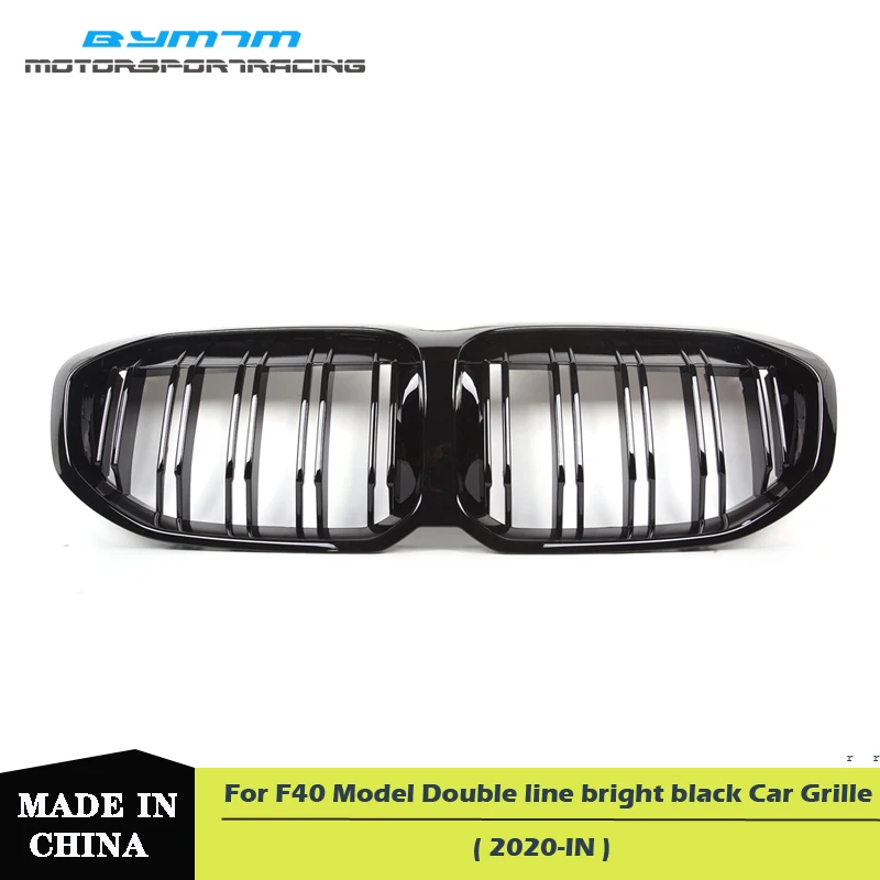 Передний бампер с капотом Kindey Racing Grills Двойная линия ярко-черная решетка для BMW F40