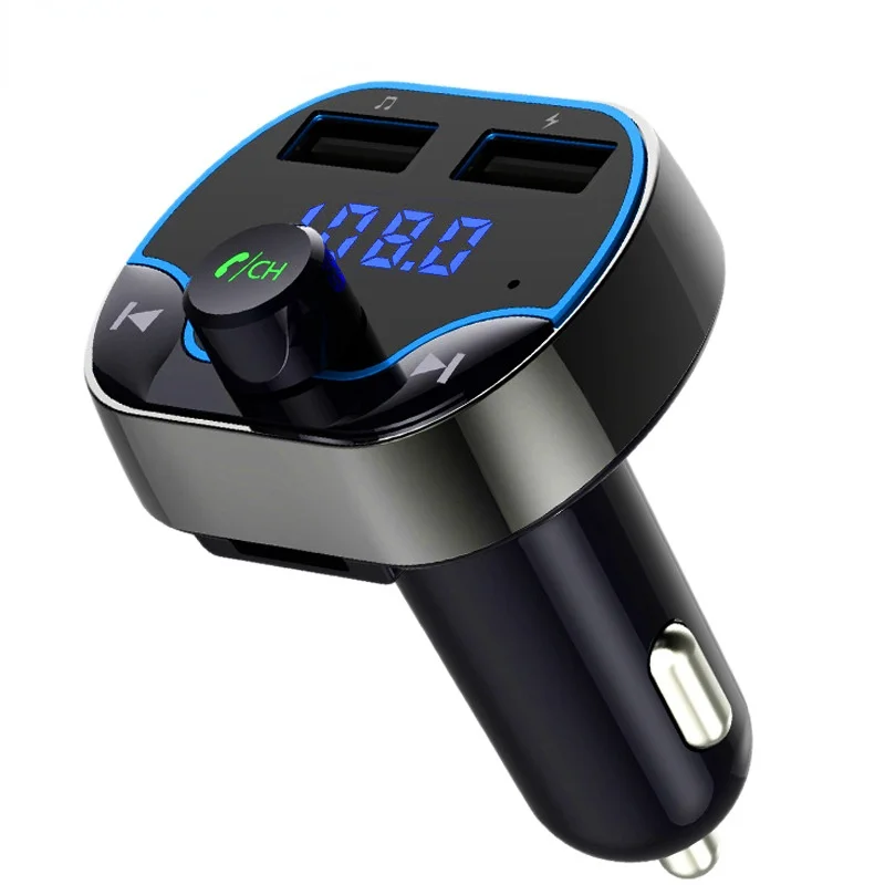 

Car Bluetooth 5.0 Charger FM Transmitter PD 18W Type-C Dual USB 4.2A Colorful Ambient Light Cigarette lighter MP3 Music Player