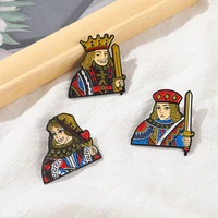 solitaire series alloy brooch cartoon cute king shape paint badge lapel pins