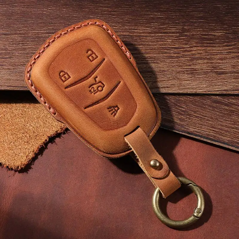 

Leather Car Key Case Cover for Cadillac ATS CT6 CTS DTS XT5 Escalade ESV SRX STS XTS 28T ELR 2014-2018 Jade CT4 CT5 2019 2020