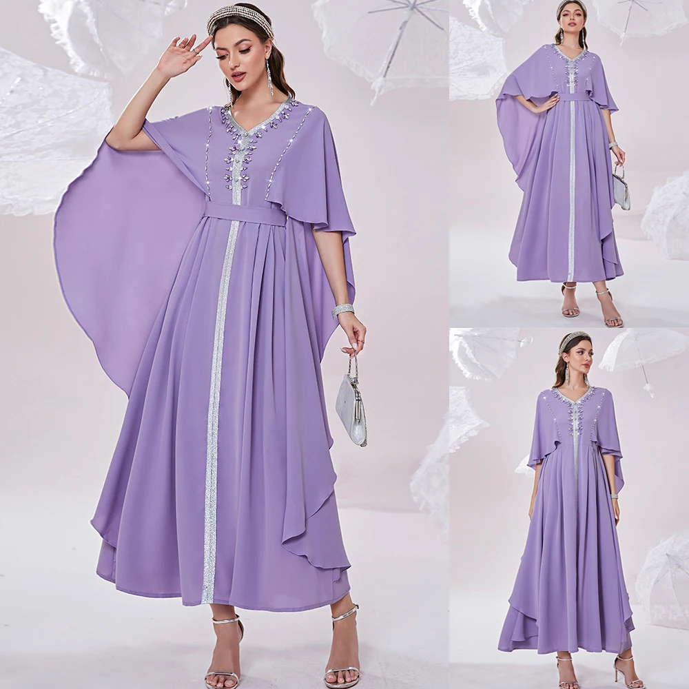 

Elegant Kaftan Abaya Dubai African Dresses For Women Evening Party Dresses Pakistan Arab Turkey Islamic Muslim Long Dress Caftan