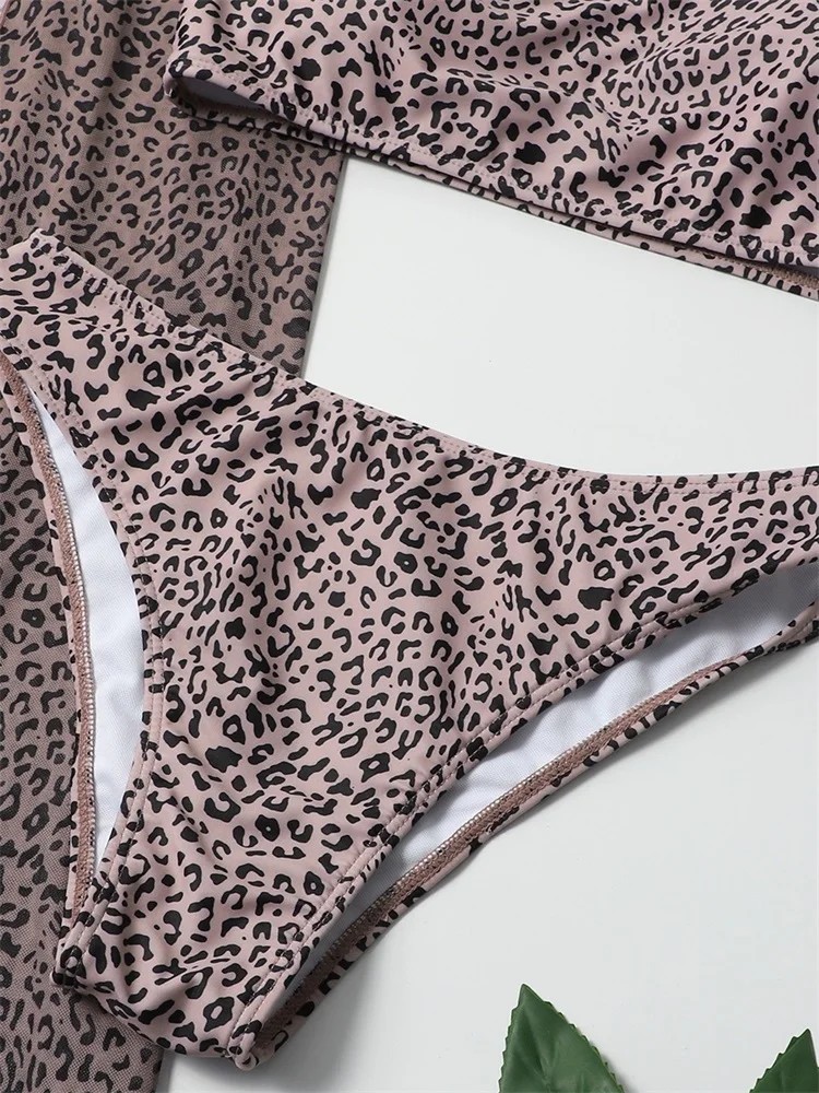 Бикини Miyouj в одно касание купальник с леопардовым принтом женский