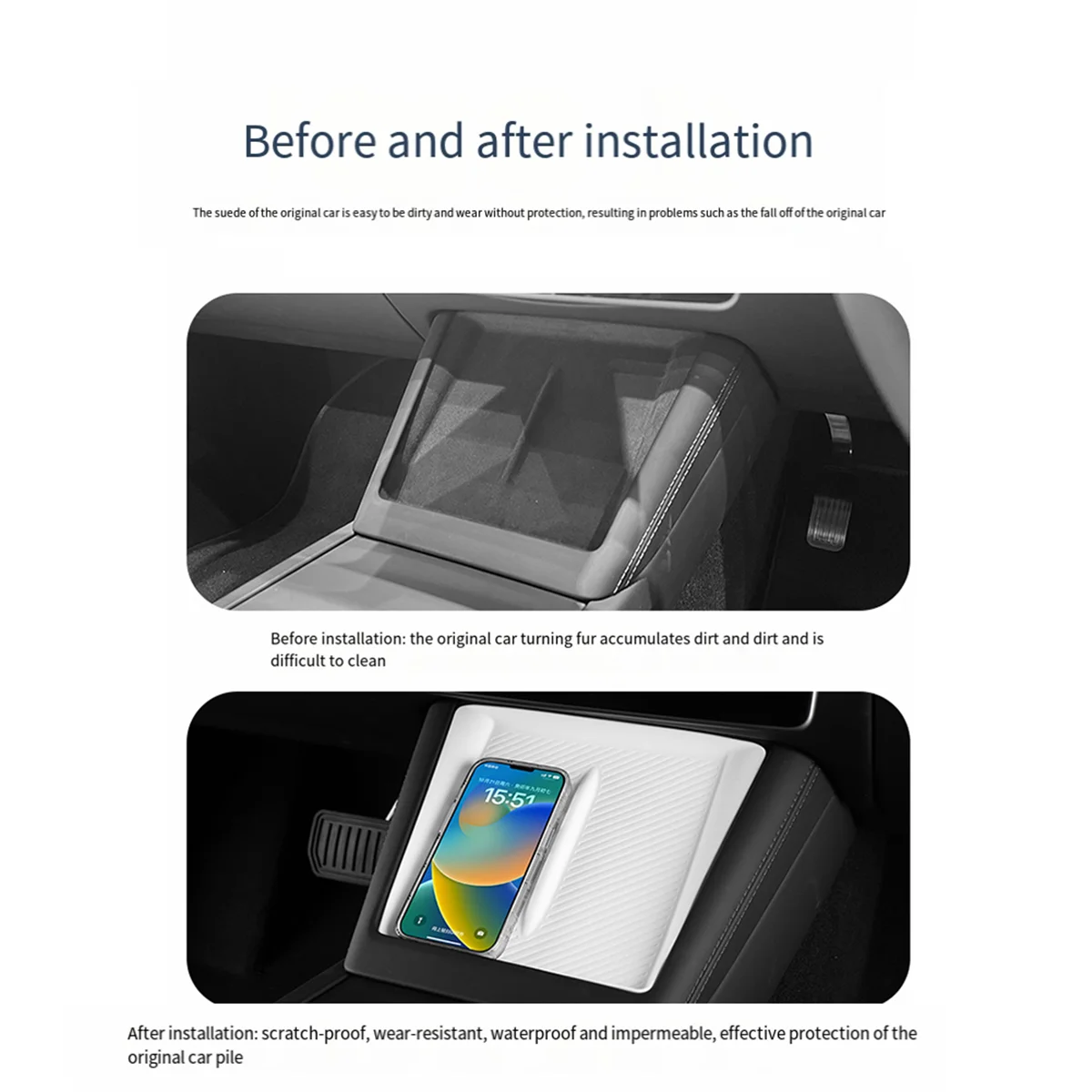 Для Tesla Model 3+ New Model3 Центральная консоль Беспроводная зарядка Силиконовый