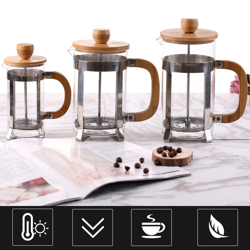 

1 Pc Heat Resistant Pressure Clear Stainless Steel Coffee Pot for Camping Office Home