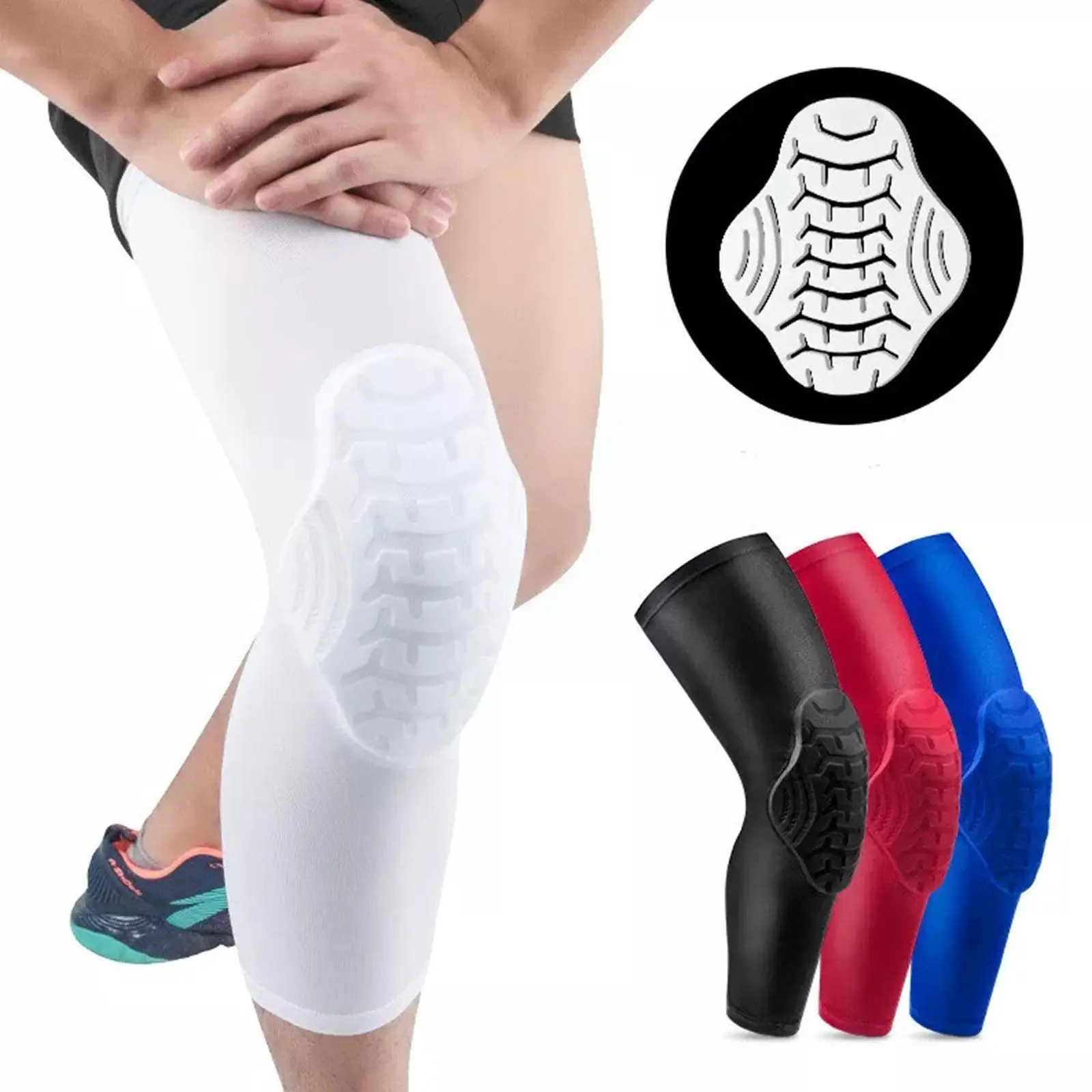 

1PCS Basketball Knee Pads Protector Compression Sleeve Knee Brace Foam Brace Basketball Breathable Bandage