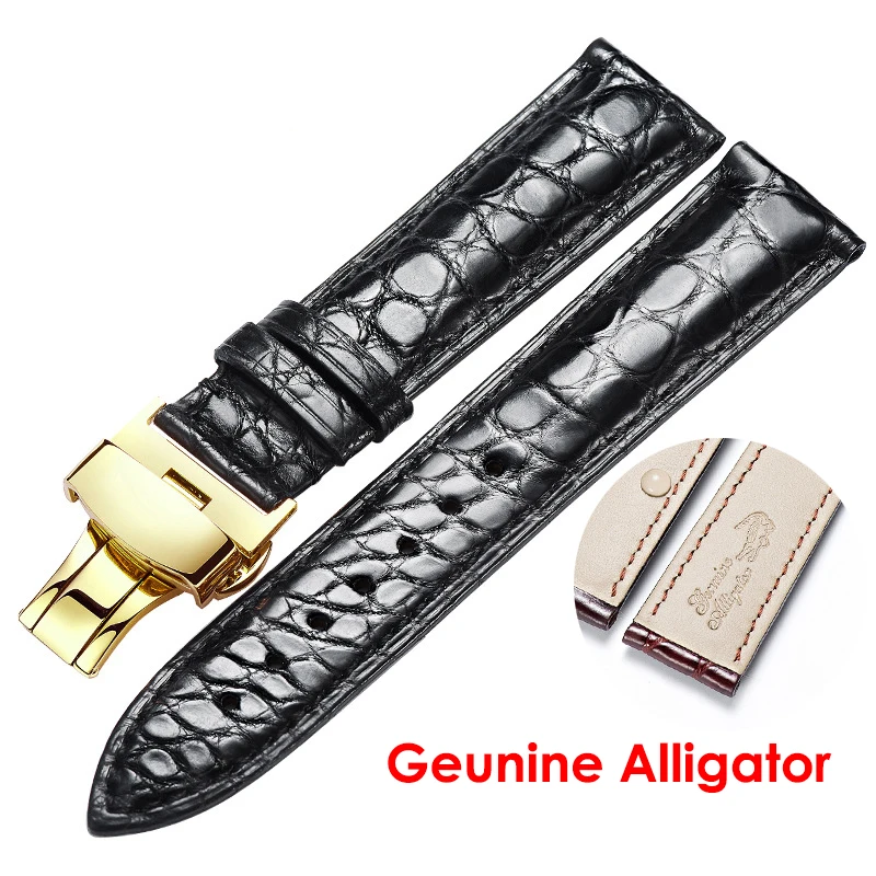 

Crocodile Alligator Geunine Leather Strap Pattern Watch Band 12-24mm Full Size Width Leather High Grade Quality Watch Strap