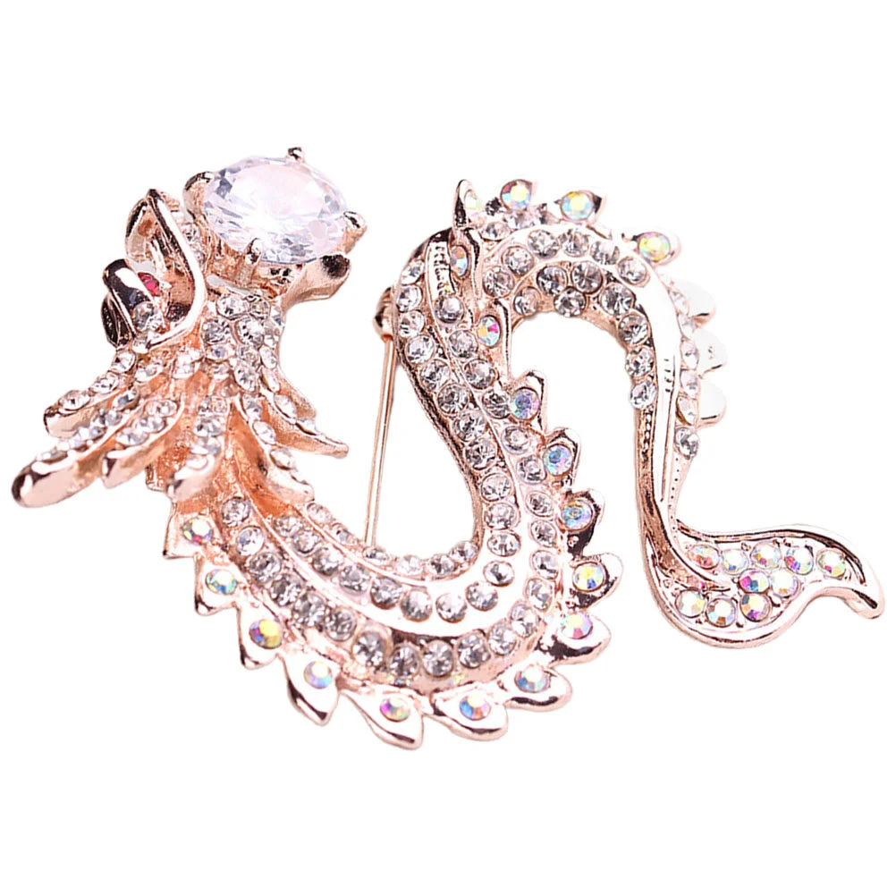 

China Metal Brooch Pin Chinese Dragon Pins Brooches Luxury Gift Women Birthday Unique Fashion Jewelry