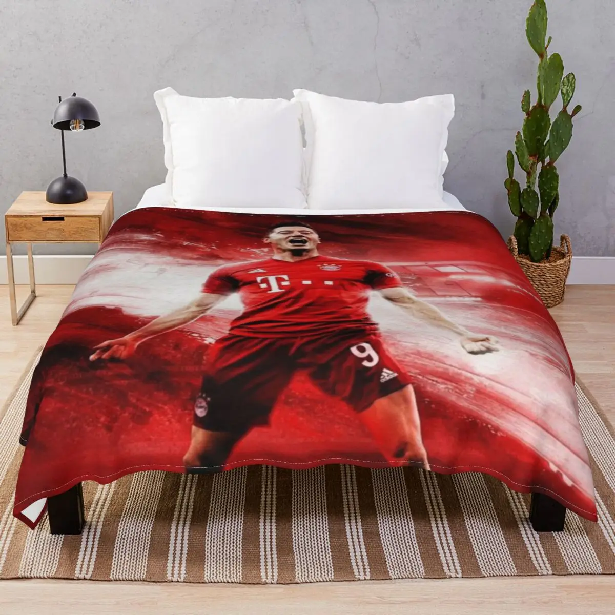 Robert Lewandowski Blankets Coral Fleece Textile Decor Lightweight Throw Blanket for Bed Home Couch Camp Cinema