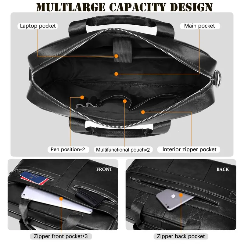 Genuine  Briefcase for Men 15.6