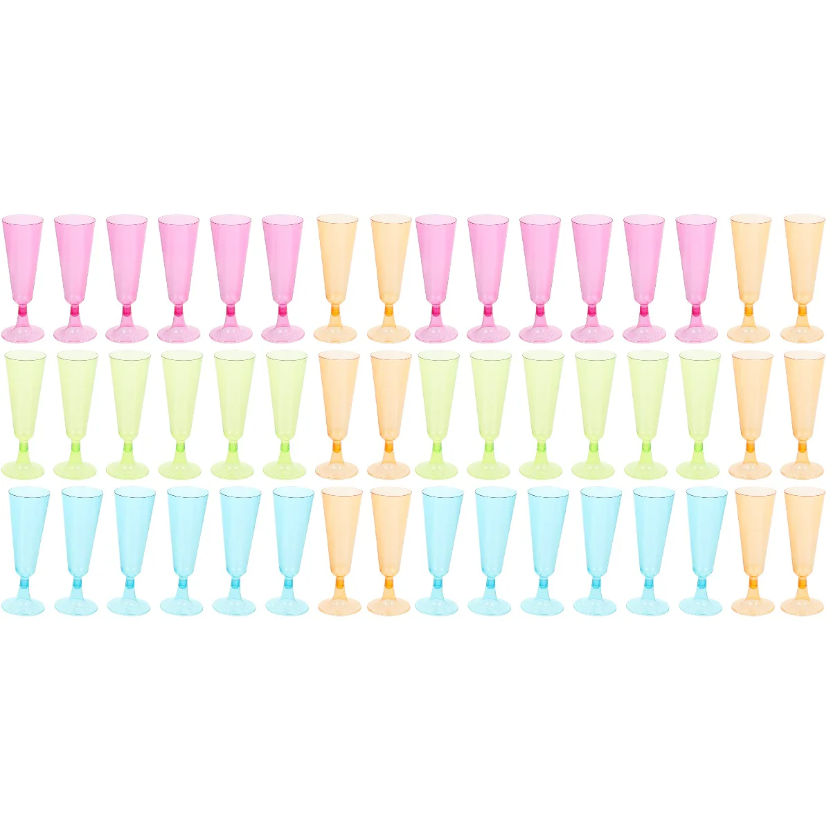 

40 Pcs Disposable Glass Plastic Cups Footed Cocktail Glasses Champagne Flutes