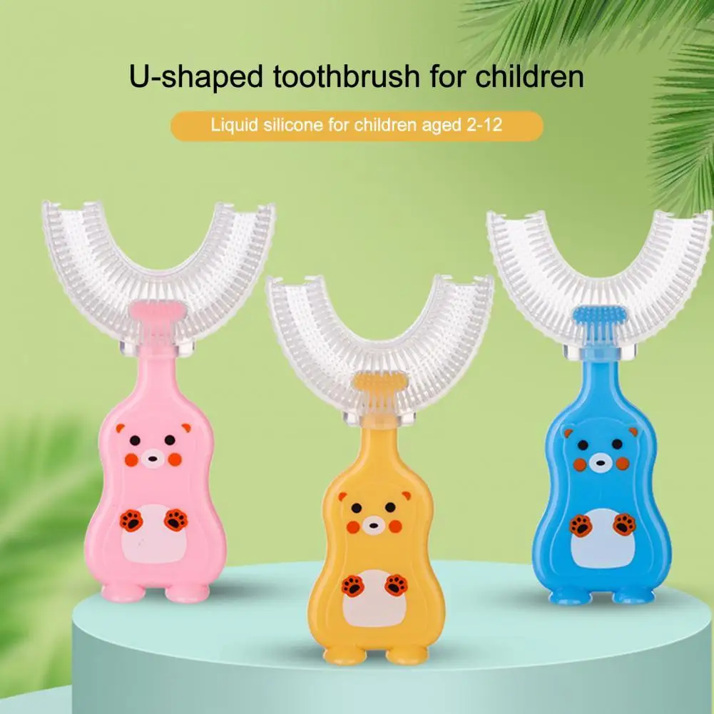 

Kids Soft Silicone Training Toothbrush Baby Children Dental Care 360 Degree Tooth Brush Baby Kids U Shape Toothbrushes for Baby