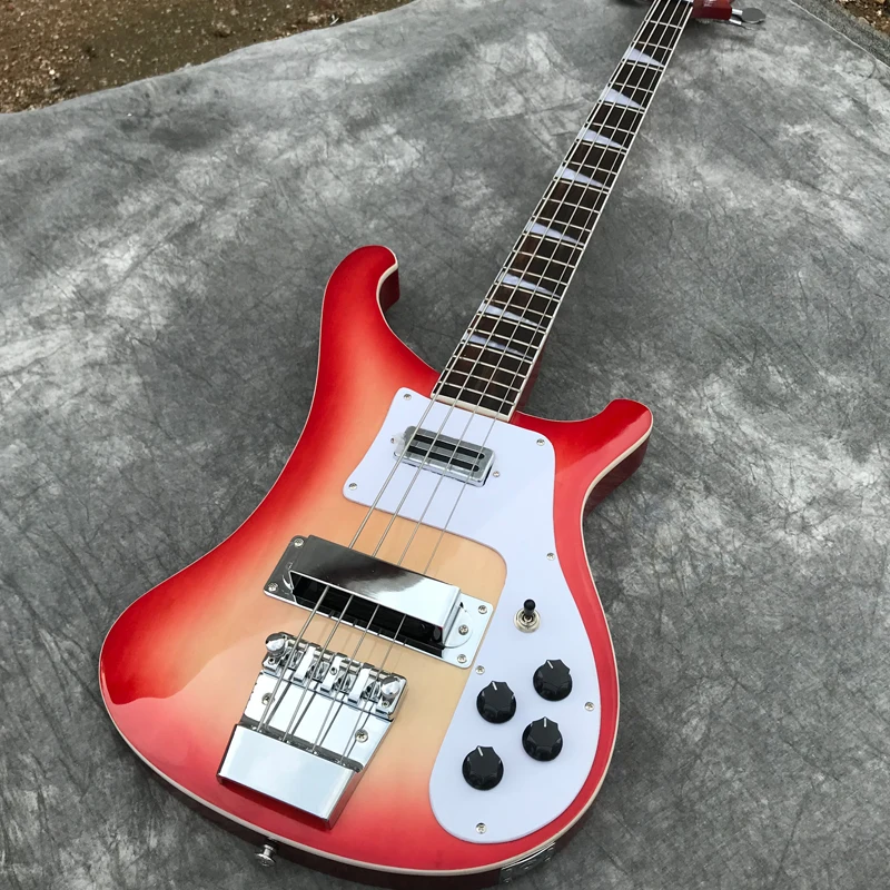

Cherry Sunburst Rick 4003 Electric Bass Guitar, Upgrade Adjustable Bridge Available, Free Shipping