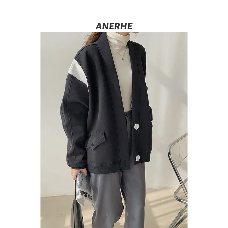 

Autumn Cotton Button Cardigan Autumn Hoodie Women Loose Korean Version Thin 2022 New Fashionable Women's Coat