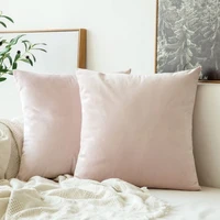 velvet soft solid decorative square throw pillow covers set cushion case for sofa bedroom car 45 x 45 cm