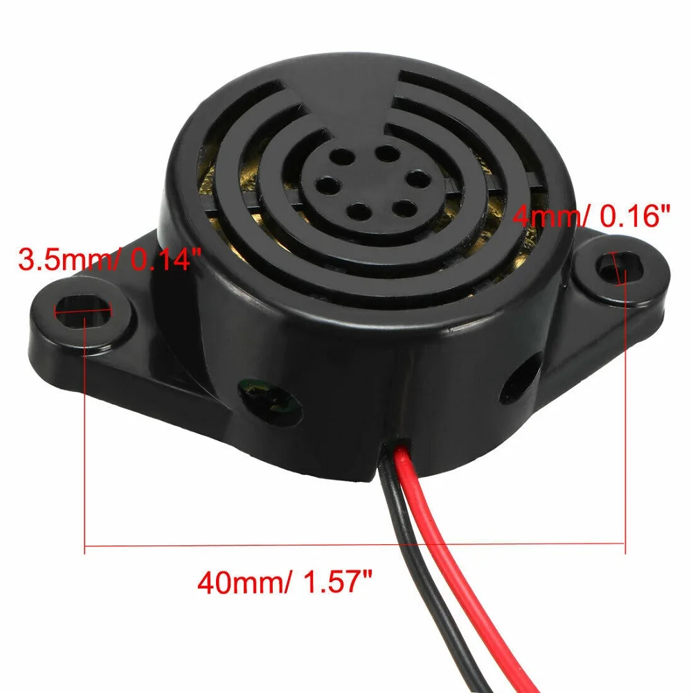 

100dB Electronic Buzzer Vehicle Electronics Plastic 15mA 1Pc 4.3 Inch Black DC3V-24V 1.89 X 1.14 X 0.59 Inches