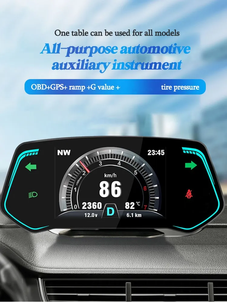 Автомобильная электроника OBD2 GPS-HUD Датчик Спидометр Турбо обороты Сигнализация