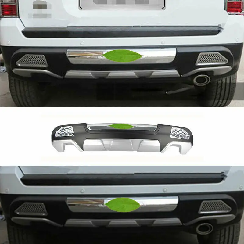 

For Jeep Patriot 2011-2016 Silver & Black Rear Bumper Diffuser Board Guard 1PCS