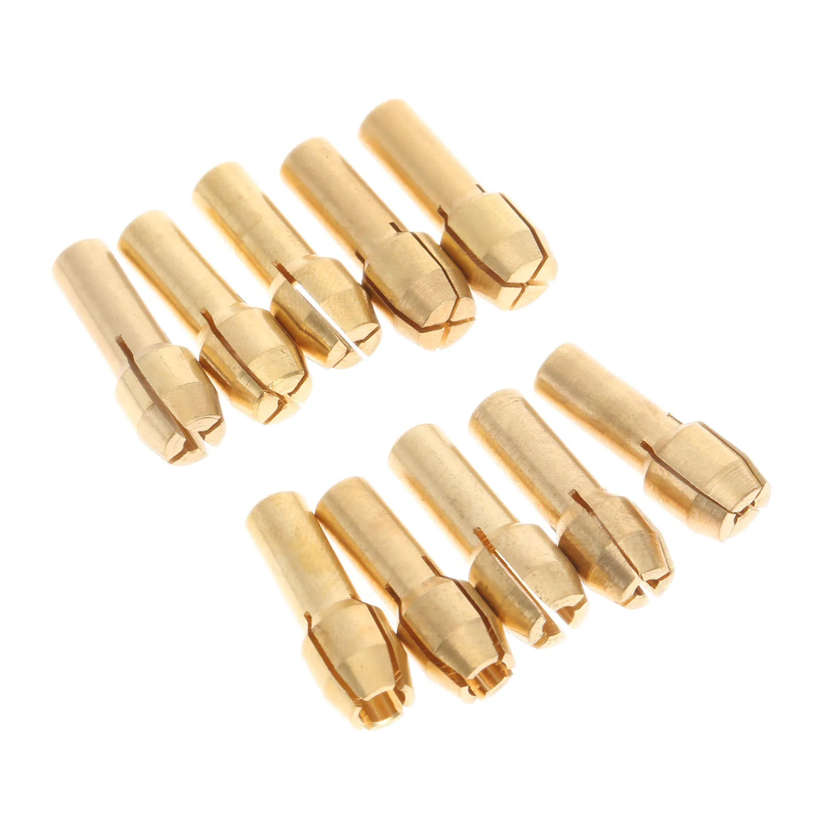 

10pcs/set Brass Drill Chuck Bit Collet Mini Drill Chuck Dremel Rotary Tool Clamping Diameter 0.5-3.2mm Shank Diameter 4.3mm Tail