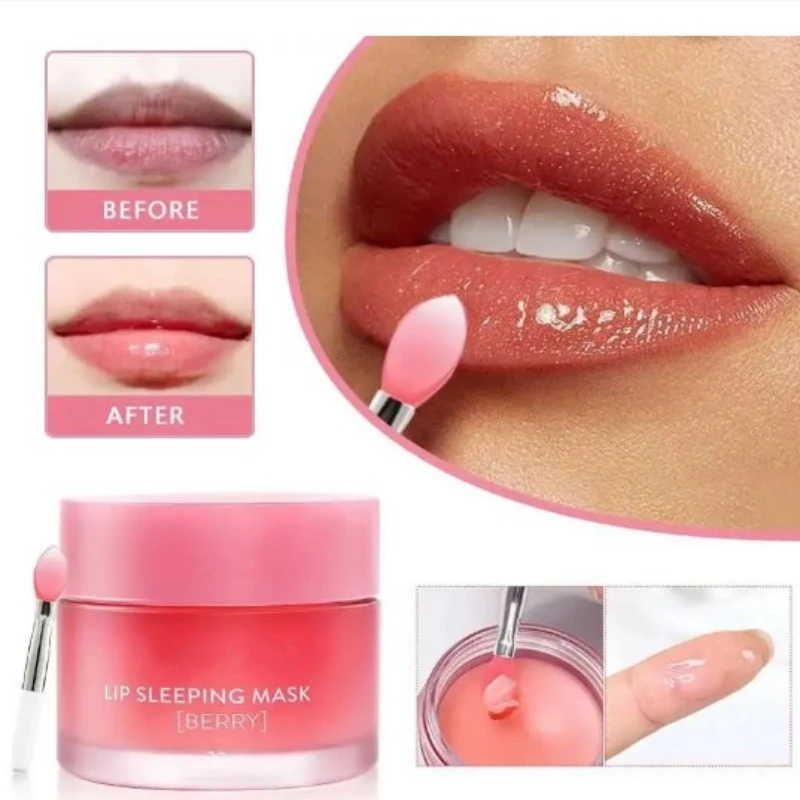 

1/2/3/5pcs Strawberry Fruit Lip Sleeping Mask Moisturize Nourish Lip Balm Fade Lip Lines Lip Care Korean Cosmetics Lip Balm