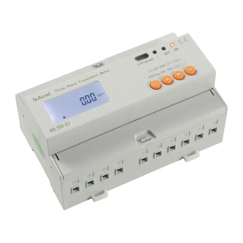 

ADL300-EY AC 3 Phase 3*1(6)A/10(80)A Current Input Kwh Class 0.5s Smart Prepaid Energy Management Power Meter with Rs485 Modbus